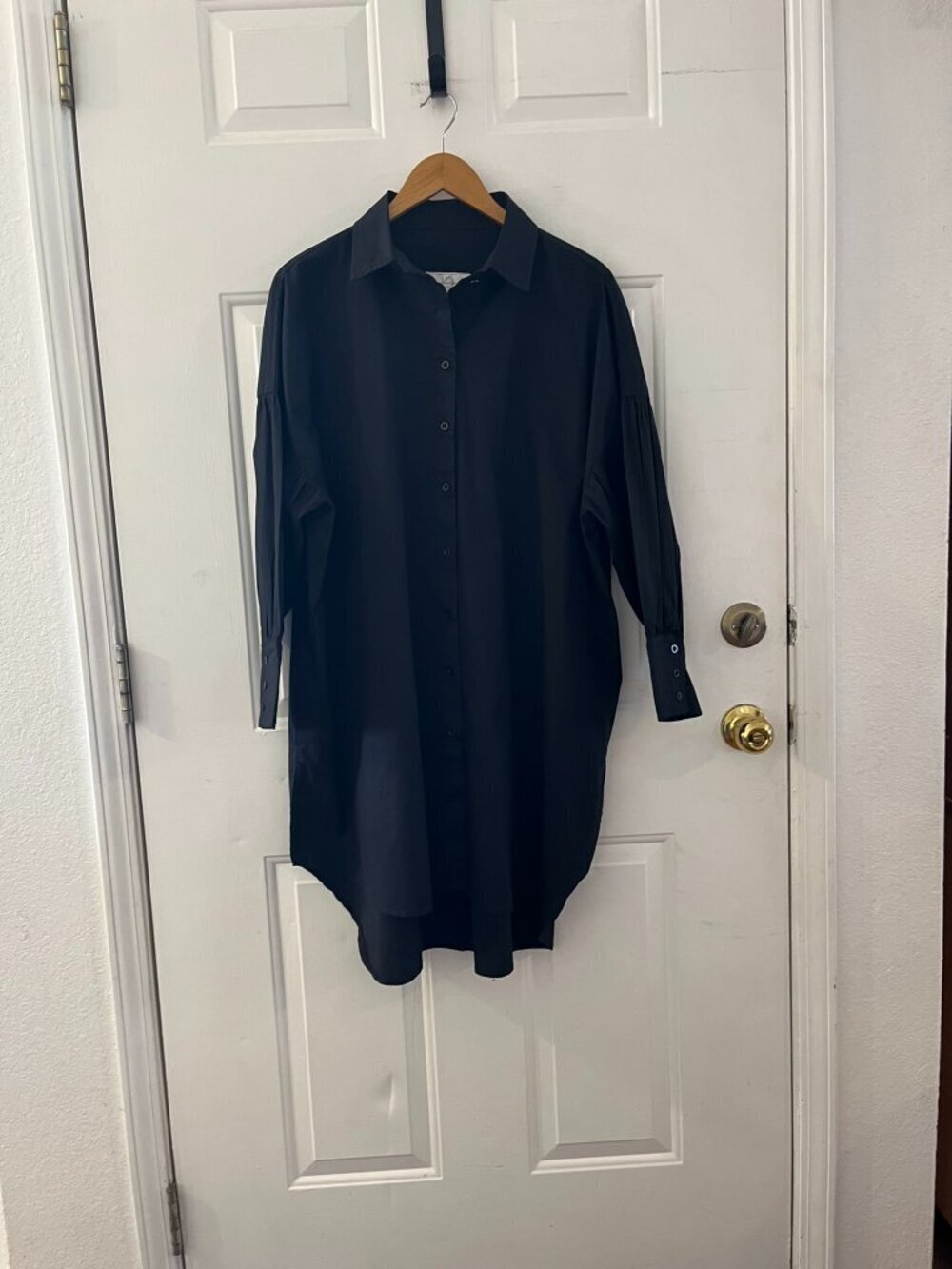 JLR By Jenny Le Roux Cotton Over-size Black Lagoon Look Artsy Shirt Dress Sz 2x